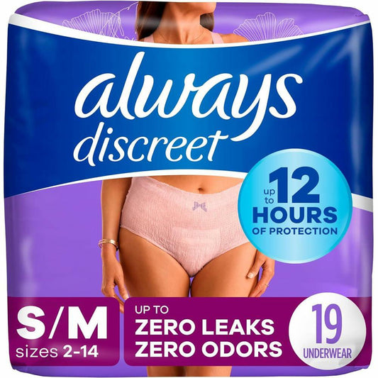 Always Discreet Max Small Underwear 19 Count Size S