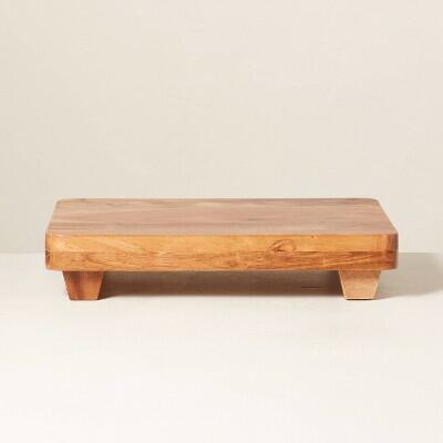Hearth & Hand Acacia Wood Footed Serving Trivet 10x13 Brown