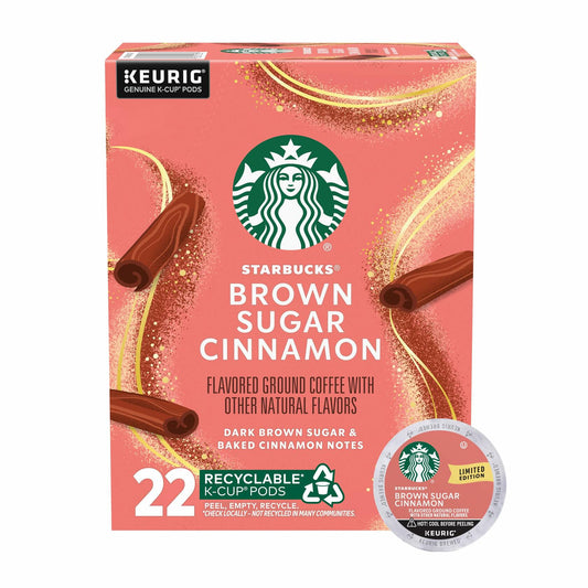 Starbucks K-Cup Brown Sugar Cinnamon Coffee Pods 22 Count 100% Arabica