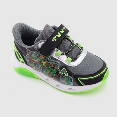 Teenage Mutant Ninja Turtles Toddler Sneakers Green/Gray Adjustable Strap Size 7