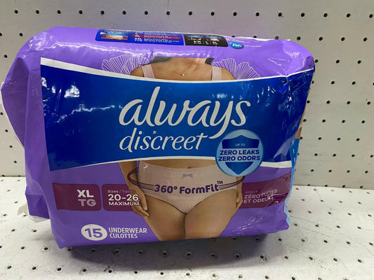Always Discreet Max Large Underwear 17 Count Size Large