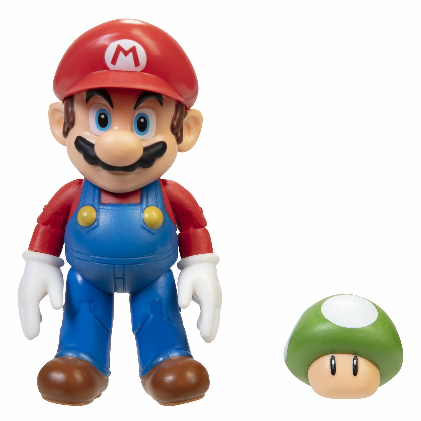 Nintendo Super Mario 4 Inch Action Figure Mario with 1 Up Mushroom