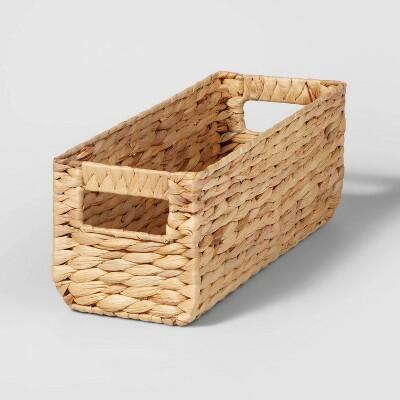 Brightroom Woven Water Hyacinth Rectangular Basket Beige 16x6x6
