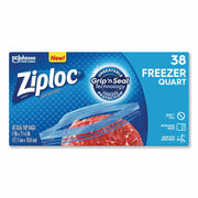 Ziploc Double Zipper Freezer Bags 1 qt Clear 9/Carton 2.7 mil Plastic