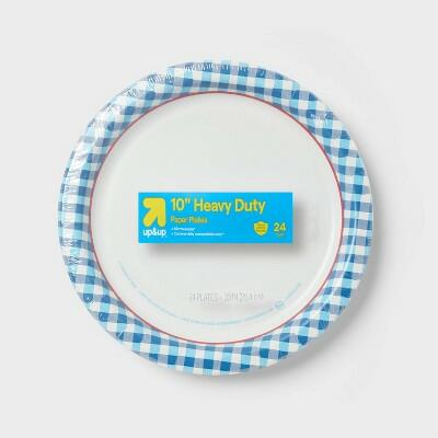 up&up Disposable Plate 10" Blue Checkered 24ct
