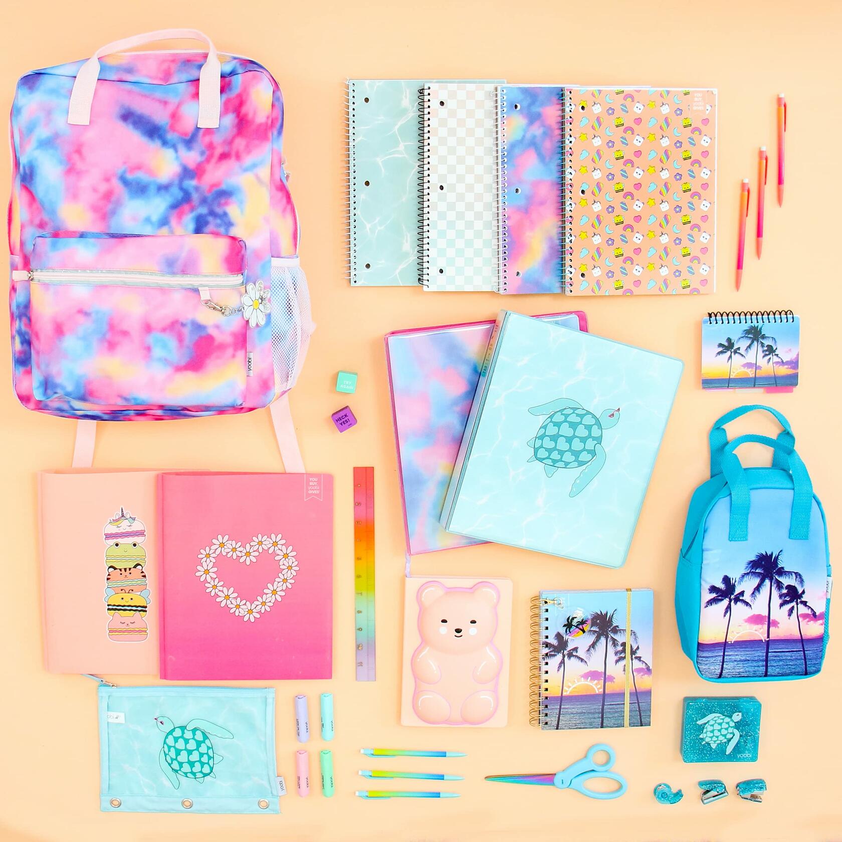 Yoobi 8" Comfort Grip Stainless Steel Scissors Light Blue Handle