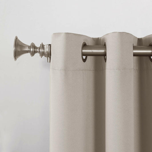 Sun Zero Becca Energy Efficient Grommet Curtain Panel, 40" x 95", Stone