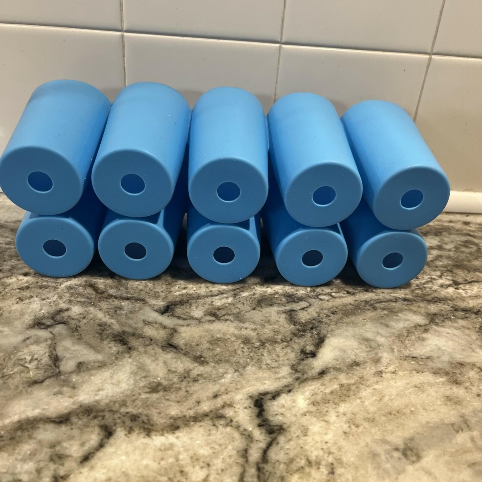 Unbranded Silicone 10 Cell Round Seed Starter Pot Tray Small Orange 2in