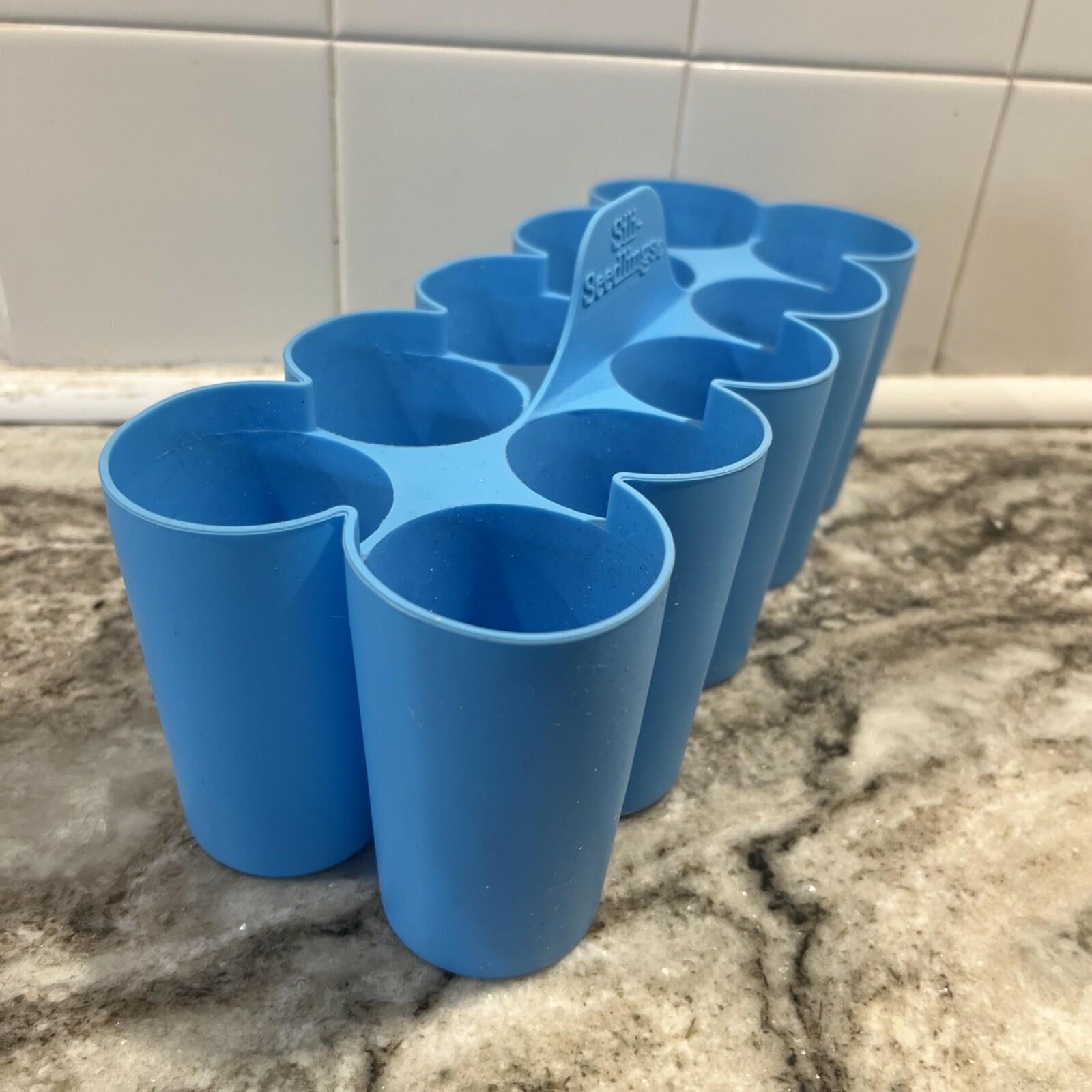 Unbranded Silicone 10 Cell Round Seed Starter Pot Tray Small Orange 2in