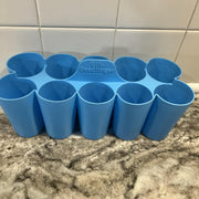 Unbranded Silicone 10 Cell Round Seed Starter Pot Tray Small Orange 2in