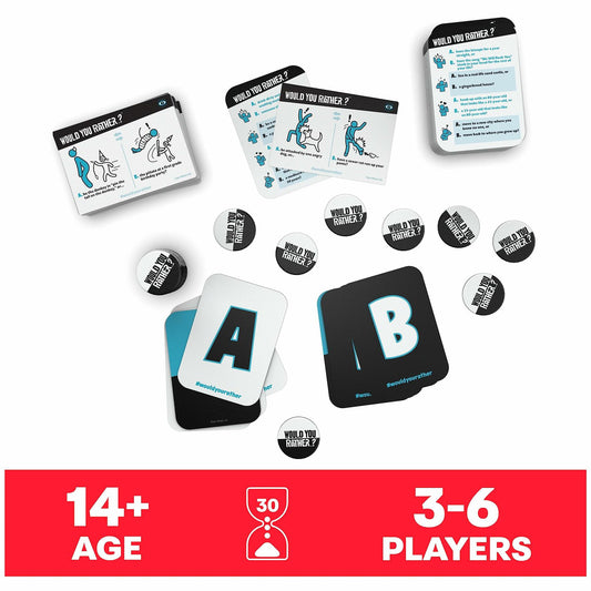 Spin Master "Would You Rather?" Party Card Game for Teens & Adults, 3-6 Players