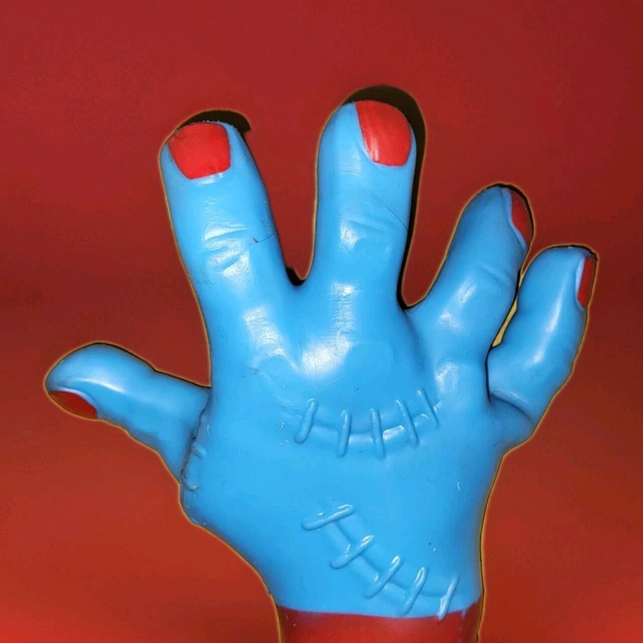 Halloween Zombie Monster Hand Stretchy Squeezy Toy Stress Reliever Blue 8"