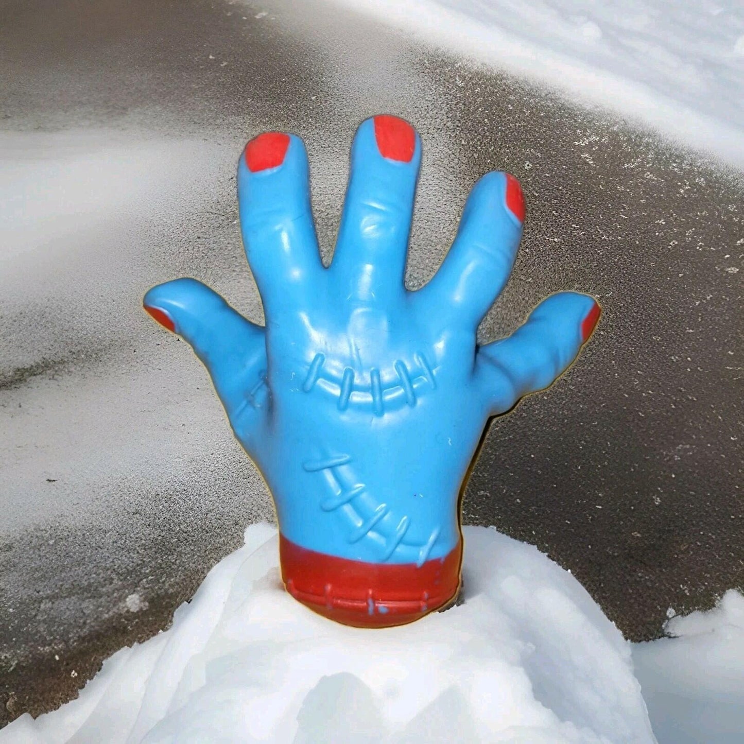 Halloween Zombie Monster Hand Stretchy Squeezy Toy Stress Reliever Blue 8"