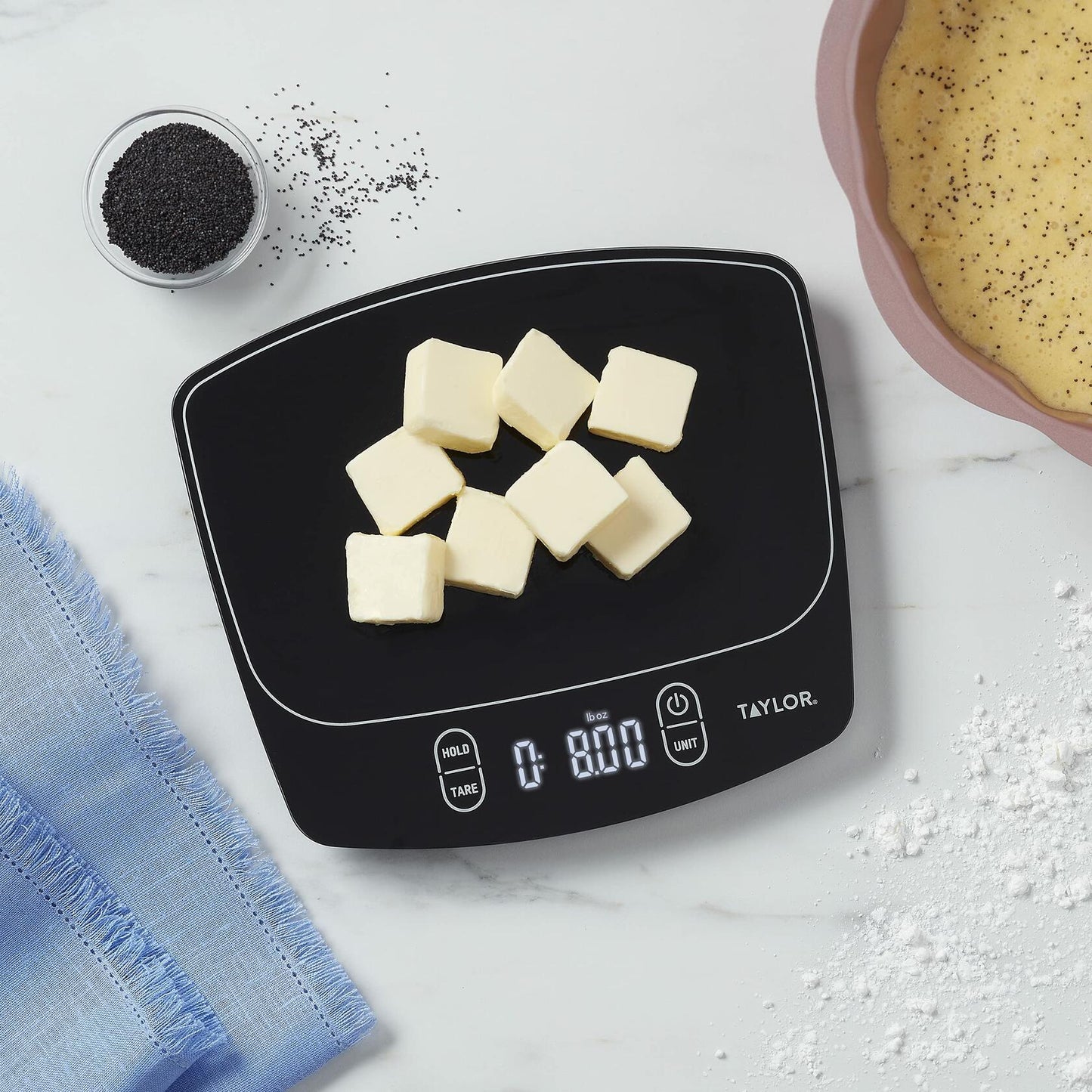 [Like New] Taylor Waterproof Digital Kitchen Scale 11lb Black