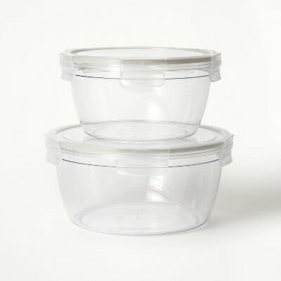 Figmint Tritan Plastic Food Storage Containers 8.5 & 14 Cup Clear 4pc Set