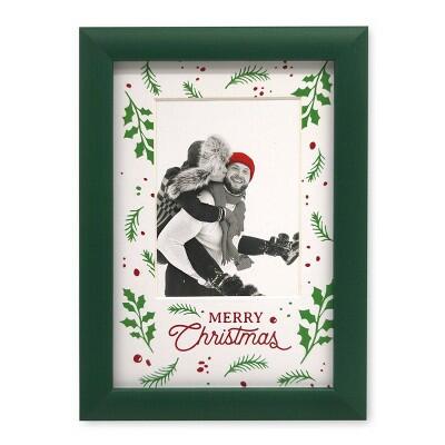 ELSA 4x6 Matted to 3x4 Picture Frame Green Merry Christmas