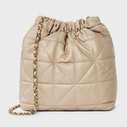 A New Day™ Rouched Chain Crossbody Bag Tan Magnetic Closure 44.75" Strap