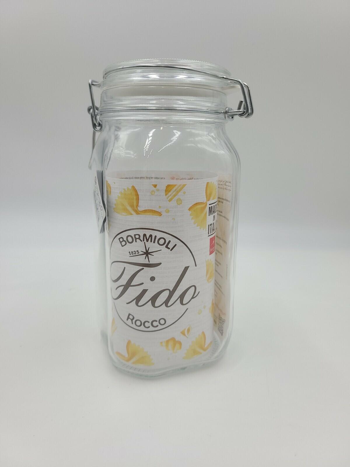Bormioli Rocco Jar Square Fido Glass Canning Jar 1.5L Clear