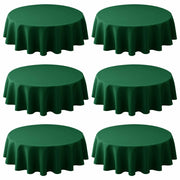 Biscaynebay 6 Pack 60" Hunter Green Textured Round Tablecloths Water Resistant