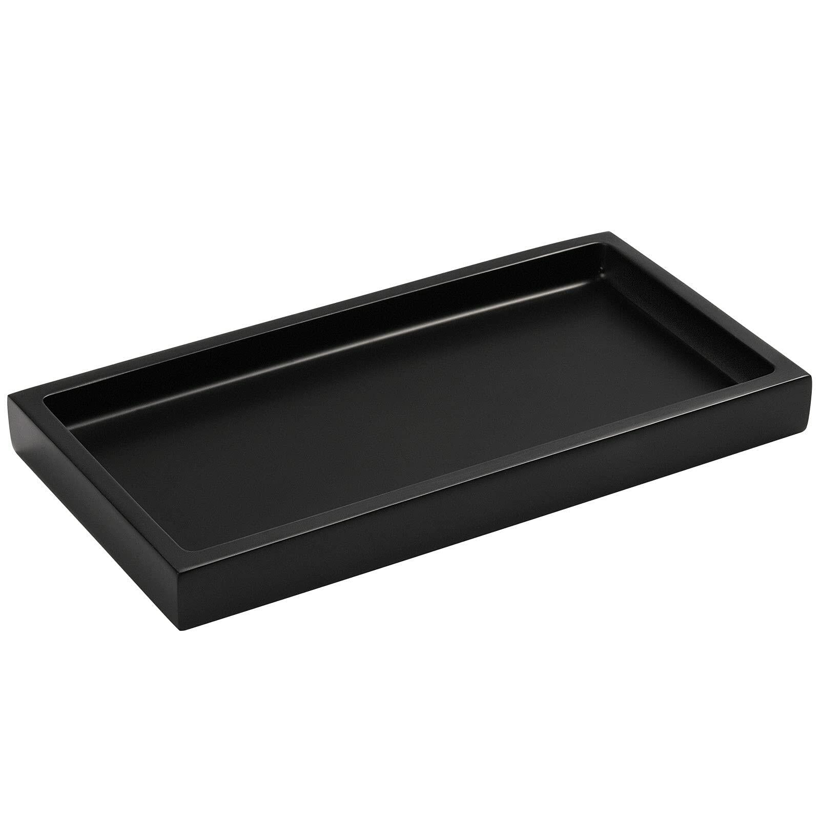 Luxspire Bathroom Vanity Tray Resin Organizer 8x4in Matte Black Mini