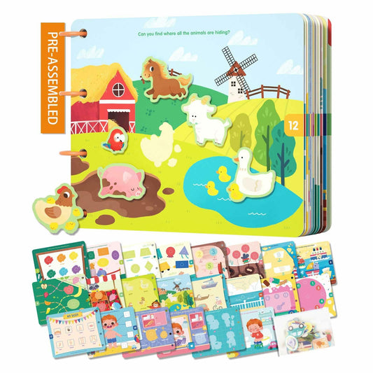 Almond Island Preschool Busy Book Montessori Learning Activity Sticker Book