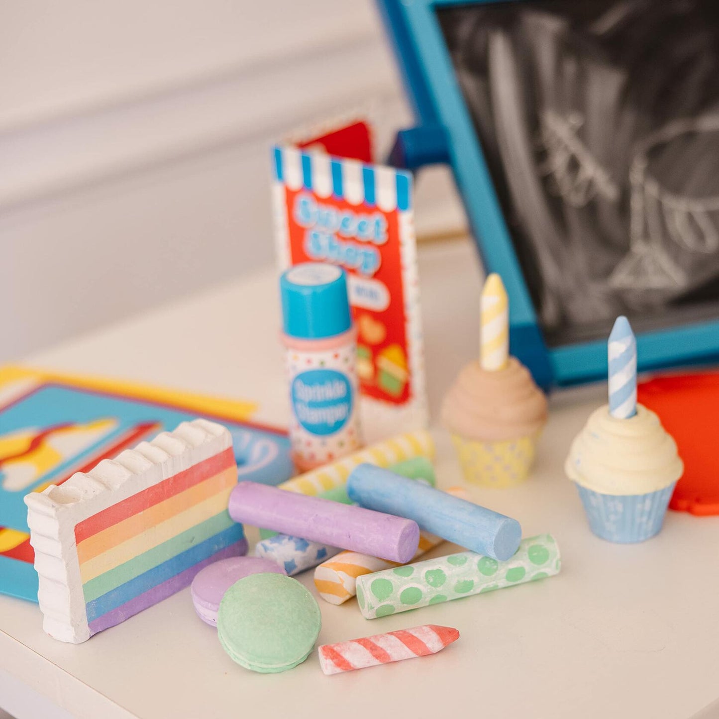 Melissa & Doug Sweet Shop Multi-Colored Chalk and Holders Play Set 33pc