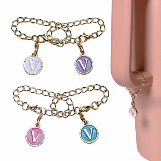 Tingyework 4PCS Letter Charm for Stanley Cup 30oz 40oz Handle V