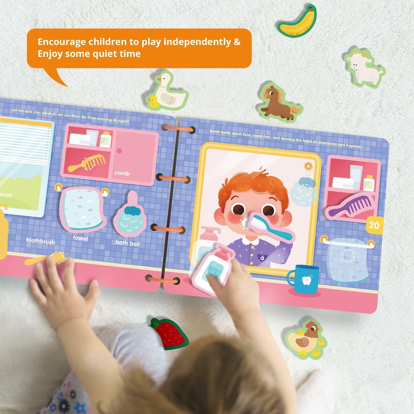 Almond Island Preschool Busy Book Montessori Learning Activity Sticker Book