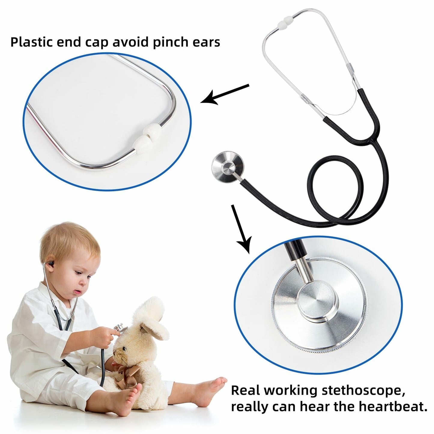 COTATERO Kids Doctor Lab Coat Scientist Costume Pink Accessories Size L