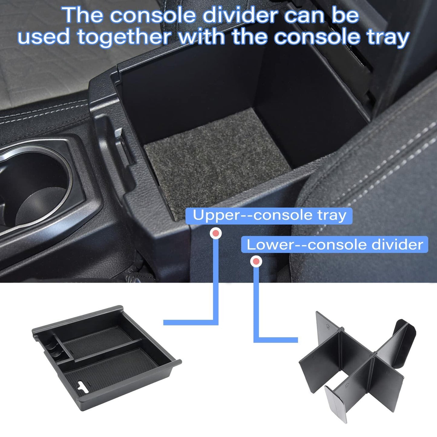 [Like New] JKCOVER Center Console Divider Organizer for Toyota Tacoma 2016-2023 ABS