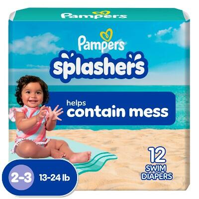 Pampers Splashers Swim Diapers Blue 12 ct Size Small