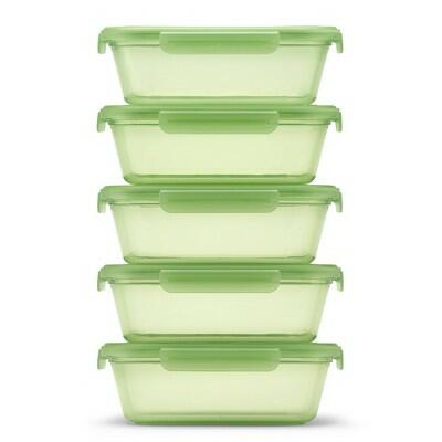 Ello Snap and Nest 5pc Meal Prep Food Storage Containers Green Plastic