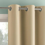 [Like New] Sun Zero Tedrow 2pc 37x84 Blackout Grommet Curtain Panels Taupe