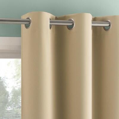 [Like_new] Sun Zero Tedrow 2pc 37x84 Blackout Grommet Curtain Panels Taupe