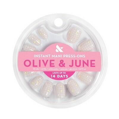 Olive & June Press-On Nails XS Round Nothing but Net Beige 42ct