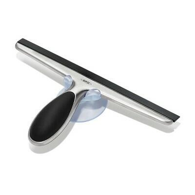 OXO Stainless Steel Squeegee 6-inch Durable Bathroom Window Tool with Hook