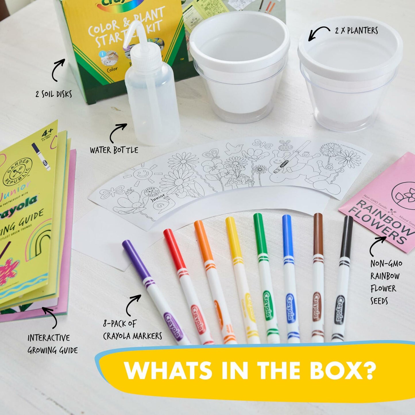 Garden Republic Jr Color and Plant Starter Grow Kit for Kids