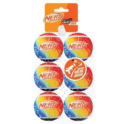 NERF Color Blast Squeak Tennis Ball Dog Toy Bright Colors Durable Fun