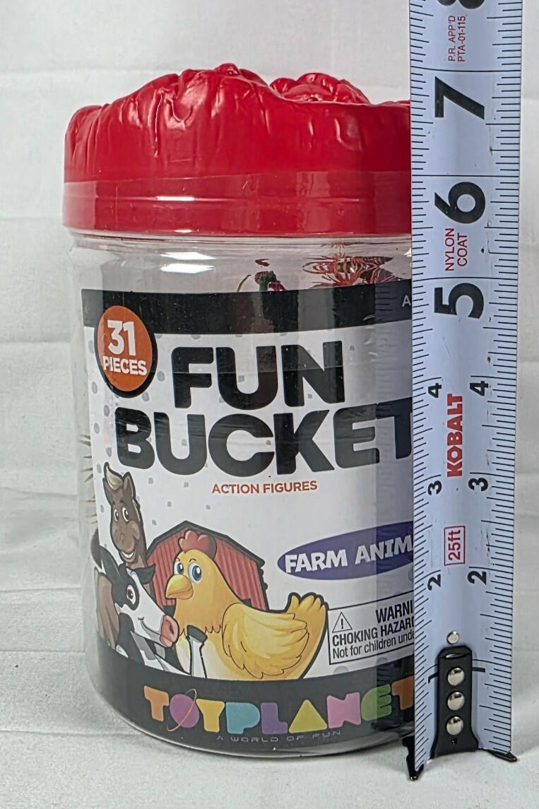 Fun Bucket Farm Animals Toy Planet 31 Pieces Multicolor China Made