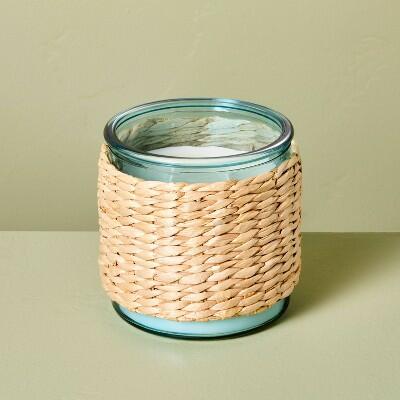 Hearth & Hand Magnolia Candle 2 Wick 13oz Sun Citron Rattan Wrapped Jar