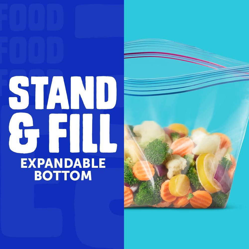 Ziploc Half Gallon Freezer Bags Grip 'n Seal Technology 40 Count