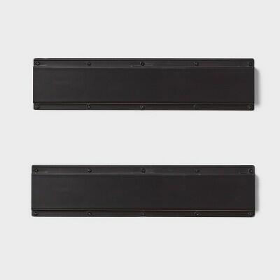 Brightroom 2pk Heavy Duty Wall Mounted Garage Storage Rails Black Steel