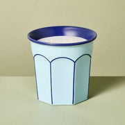Hearth & Hand Magnolia Arch Embossed Ceramic Sun Citron Jar Candle Blue 12oz