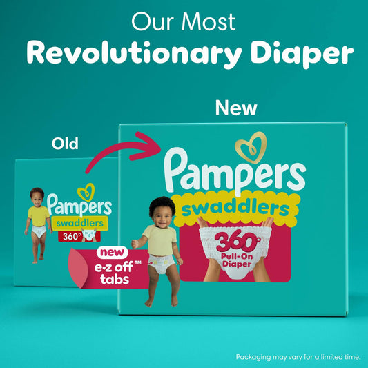 Pampers Swaddlers 360° Diapers Comfy Dry Fit Pull On Baby 19 Count Size 4