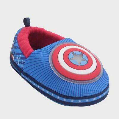 Disney Captain America Toddler Boys Slide Slippers Light Up Blue Size 5T-6T