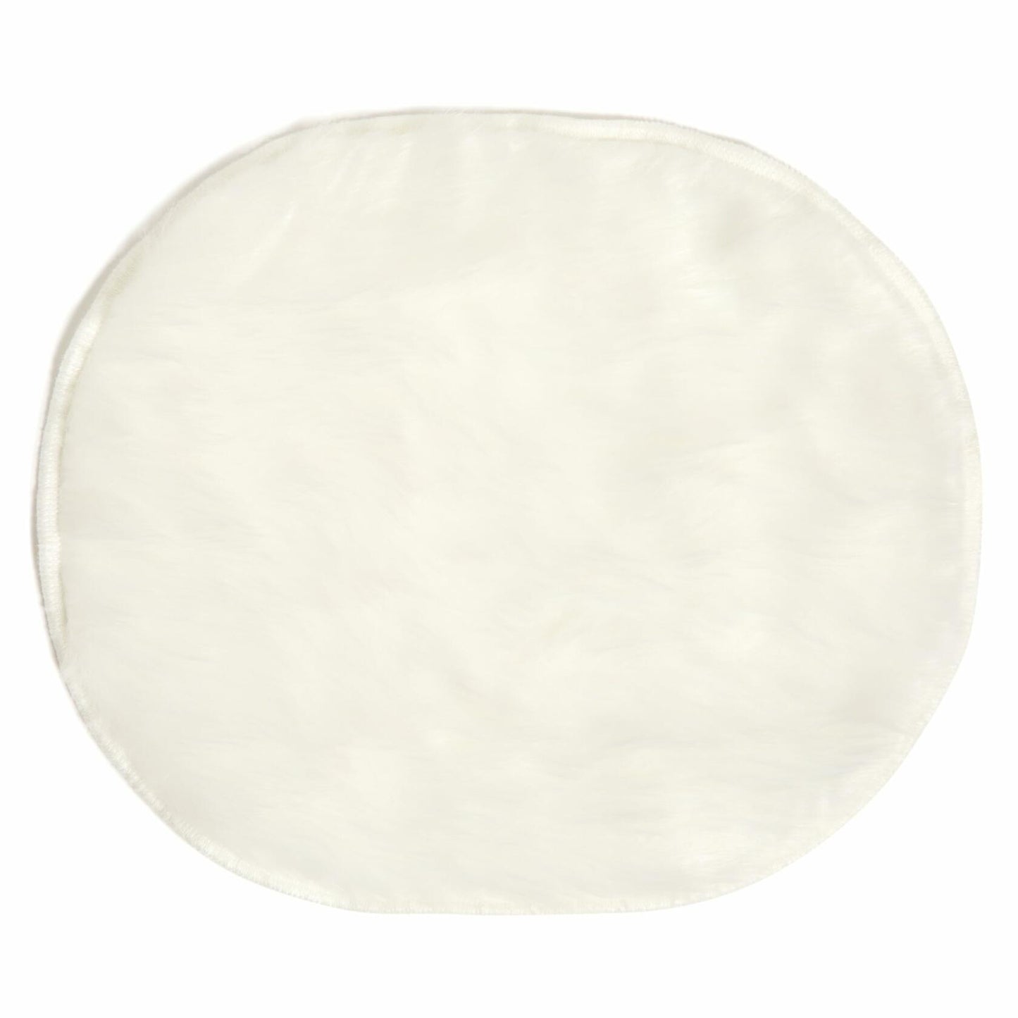 U Brands Round Fur Rug White Faux Sheepskin Soft Fluffy 3ft Diameter