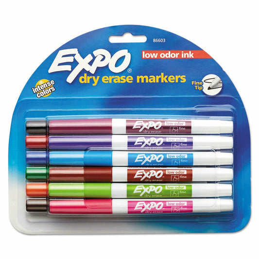 Sanford Dry-Erase Markers Fine Point Nontoxic 12 Count Assorted Colors