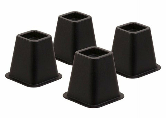 Bed Riser Elevators Black Plastic 5.25"h x 6.25"dia 6" Elevation Set