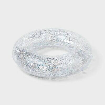 Sun Squad 36" Inflatable Glitter Swim Tube Clear Water Float
