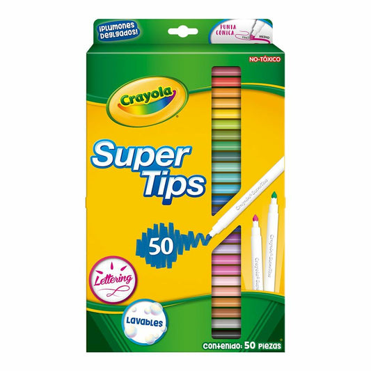 Crayola Washable Markers Super Tips 50ct Assorted Colors Fine Point